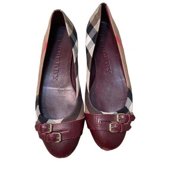 BURBERRY PLAID CLOTH FLATS - Picture 1 of 6